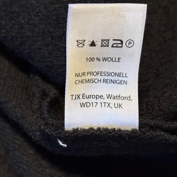 CYNTHIA ROWLEY BLACK COLOR (100% Wool) Coat with Snaps - 3x - Picture 11 of 16